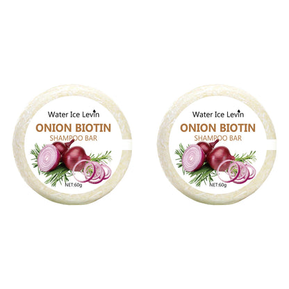 Onion and Biotin Shampoo Soap - 60g, Suitable for All Hair Types, Moisturizing and Smoothing, Rich in Rosemary Extract - UNAKIT