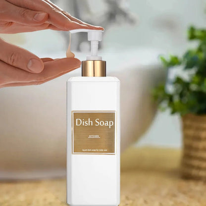 500ml/16.9oz Shampoo Dispenser Press Pump Bottle with Gold Waterproof Labels Bathroom Shampoo Conditioner Body Wash Bottles - UNAKIT